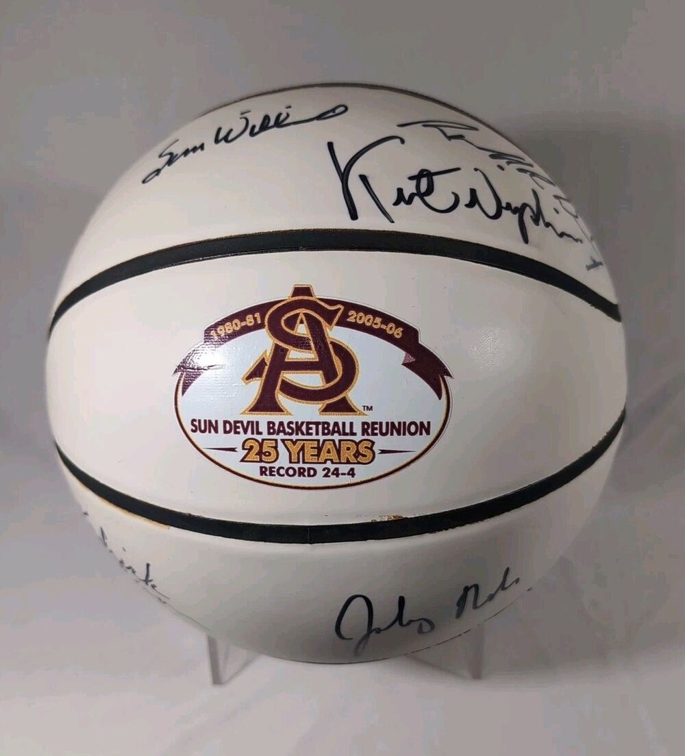 ASU Sun Devils 1980 Season 25 Year Reunion Signed Autograph Team Basketball